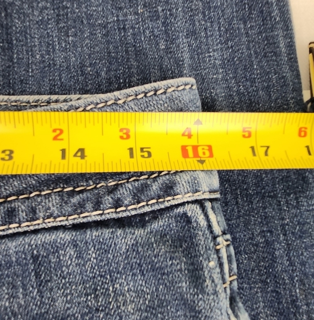 Miss Me Medium Wash Boot Cut Denim Jeans Black lace And Jewel Embellishments - Picture 11 of 13